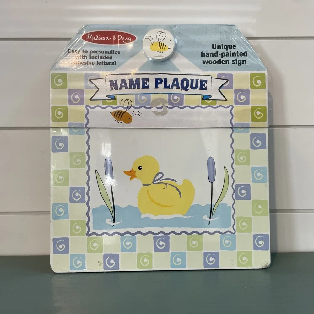 Melissa & Doug Ducky Wall Plaque 2626 Personalized Wooden Name Sign Kids Craft